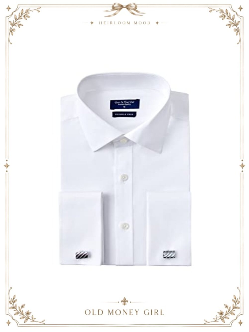 Men's Regular Fit French Cuff Wrinkle Resistant Dress Shirt Long Sleeve Button